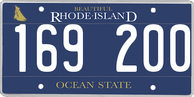 RI license plate 169200