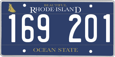 RI license plate 169201