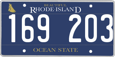 RI license plate 169203