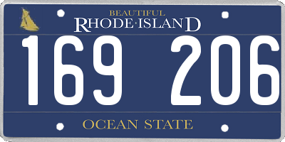 RI license plate 169206