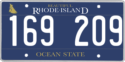 RI license plate 169209