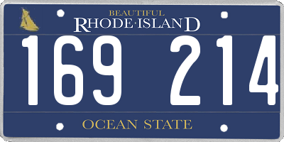 RI license plate 169214