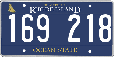 RI license plate 169218