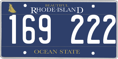 RI license plate 169222