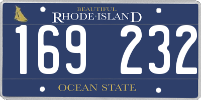 RI license plate 169232