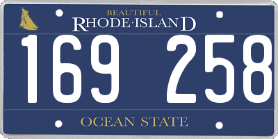 RI license plate 169258