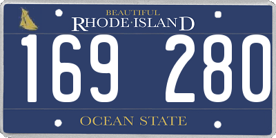 RI license plate 169280