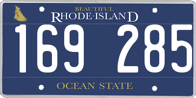 RI license plate 169285