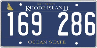 RI license plate 169286