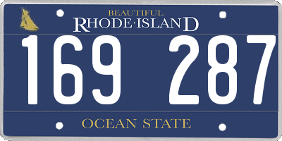RI license plate 169287