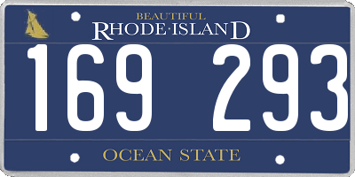 RI license plate 169293