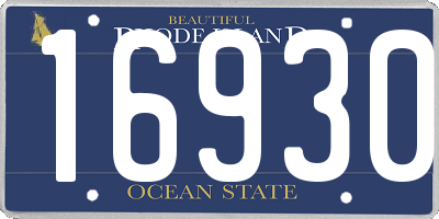 RI license plate 16930