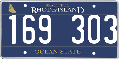 RI license plate 169303