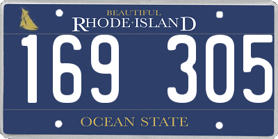 RI license plate 169305