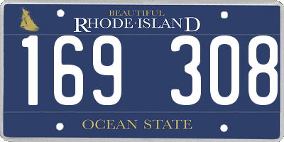 RI license plate 169308