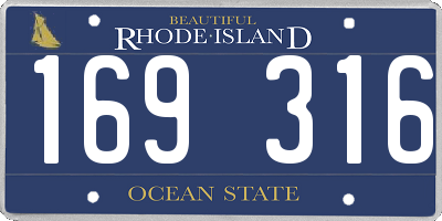 RI license plate 169316
