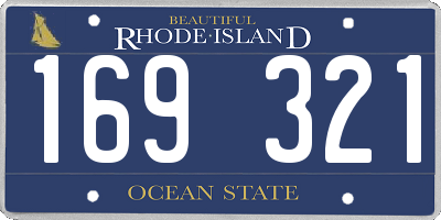 RI license plate 169321