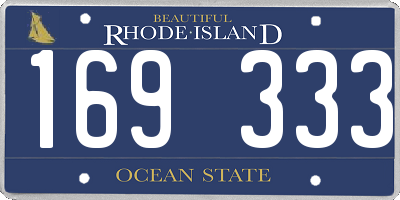 RI license plate 169333