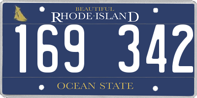 RI license plate 169342
