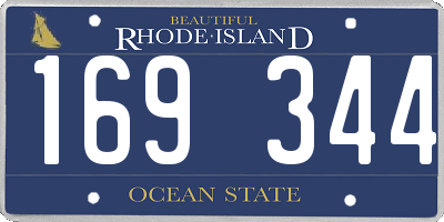 RI license plate 169344