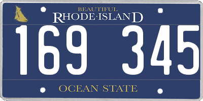 RI license plate 169345