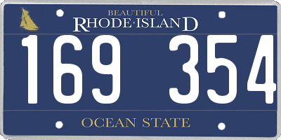 RI license plate 169354