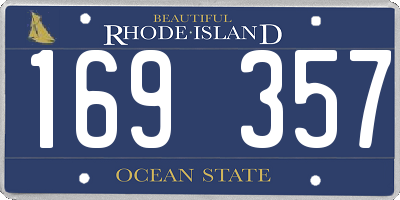 RI license plate 169357