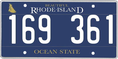 RI license plate 169361