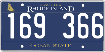 RI license plate 169366