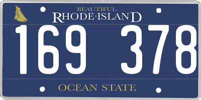 RI license plate 169378