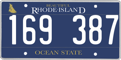 RI license plate 169387
