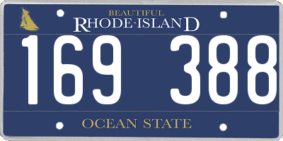 RI license plate 169388