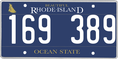RI license plate 169389