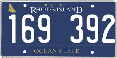 RI license plate 169392