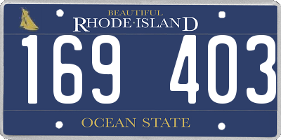 RI license plate 169403