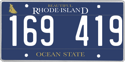 RI license plate 169419