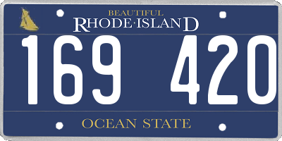RI license plate 169420