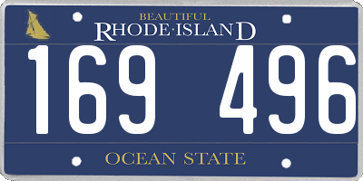 RI license plate 169496