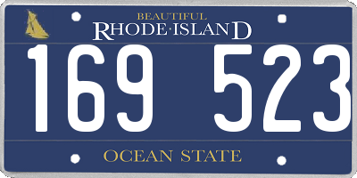 RI license plate 169523