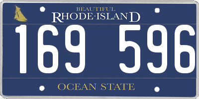 RI license plate 169596