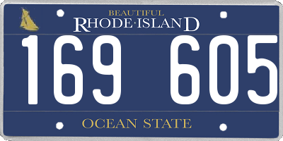 RI license plate 169605