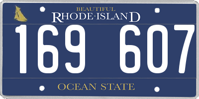 RI license plate 169607