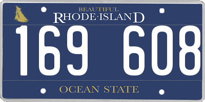 RI license plate 169608