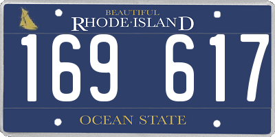 RI license plate 169617