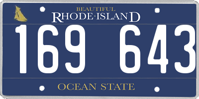 RI license plate 169643