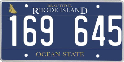 RI license plate 169645