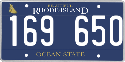 RI license plate 169650