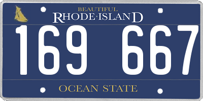 RI license plate 169667