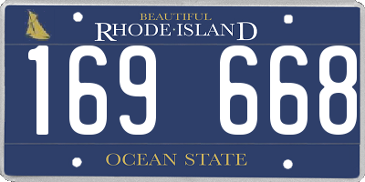 RI license plate 169668
