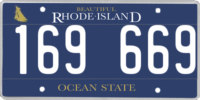RI license plate 169669